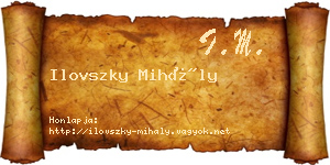 Ilovszky Mihály névjegykártya